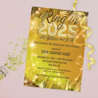 Fancy Sparkling Gold New Year’s Eve Corporate Bash Invitation