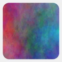 Colorful digital abstract square sticker