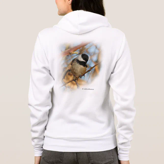 Cute Hopeful Black-Capped Chickadee Songbird Hoodie