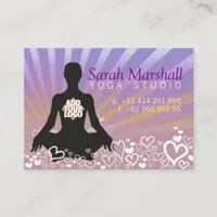 Sunrays Yoga Silhouette with Logo Business Card