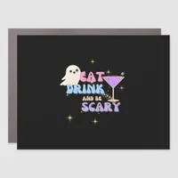 Eat Drink And Be Scary Funny Halloween Casual Uniq Car Magnet