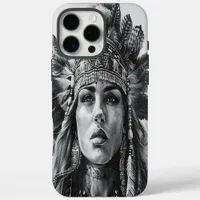 Feathered Indian warrior girl in daylight iPhone 16 Pro Max Case