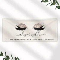 Rose Gold Eyelashes Salon Business Banner