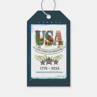 250 Years of Freedom Elegant Patriotic Black Guest Gift Tags
