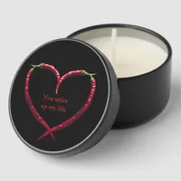 Spicy Chili Pepper Heart  Mini Candle Favors