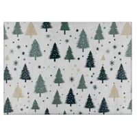 Simple Green and White Christmas Tree Cutting Board