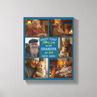 Happy First Grandpa Day Photo Collage Canvas Print