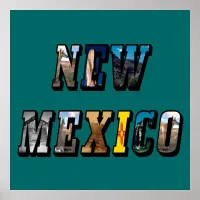 New Mexico, USA Text Poster