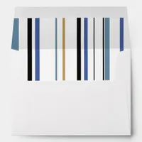 Blue gold white Beach Stripes Envelope