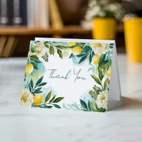 Multi Occasion Modern Mediterranean Botanical Thank You Card