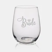 Cute Bride Bachelorette Party Stemless Wine Glass