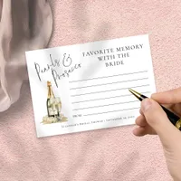 Favorite Memory Pearls Prosecco Bridal Shower Card