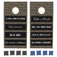  Funny Rules Cornhole Faux Wood Cornhole Set