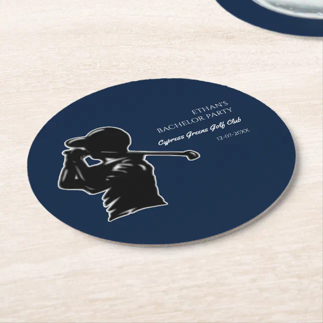 Golfer Bachelor Party Golfing trip Classic Stylish Round Paper Coaster