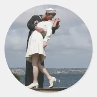 Sculpture Unconditional Surrender in San Diego Classic Round Sticker