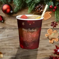 Modern Red Gold Christmas Tree  Paper Cups