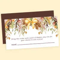 Fall Foliage Floral Autumn Flowers Diaper Raffle Enclosure Card