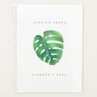 Modern Minimalist Watercolor Tropical Palm Leaf Planner