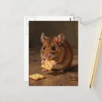 Adorable Mouse With a Cracker Postcard