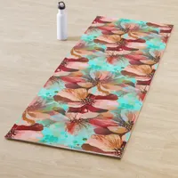 Gorgeous Handpainted Watercolor Floral Botanical a Yoga Mat