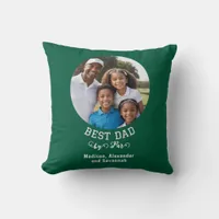 Best Dad by Par Golf Green Father's Day Photo Throw Pillow