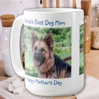 Best Dog Mom - Happy Mother's Day - Blue Pet Photo Coffee Mug