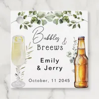 Bubbles And Breews Eucalyptus Couple Shower Party Favor Tags