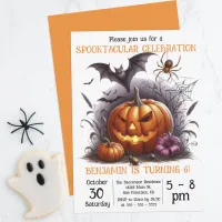 Spooky Jack o' Lantern Kid's Birthday Halloween Invitation