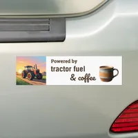 Powered By Tractor Fuel Coffee Mug Farming Humor Bumper Sticker