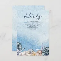 Rustic Seashells Ocean Sea Summer Beach Wedding Enclosure Card