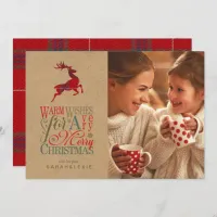 Warm Wishes Photo Kraft & Tartan Red ID589 Invitation