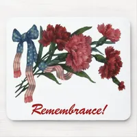 Vintage Patriotic Ribbon and Flowers Mouse Pad