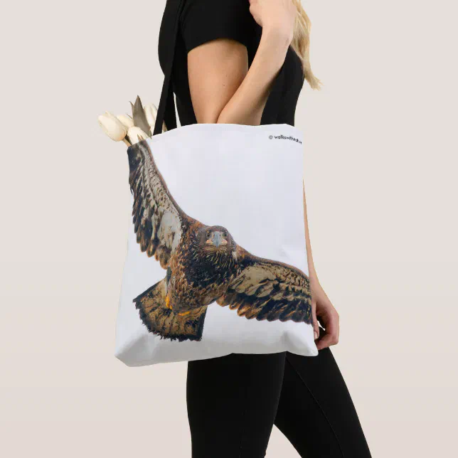 Stunning Bald Eagle Does a Flyover Tote Bag