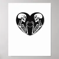 Skeleton Heart Hands Sign Halloween Costume Retro 