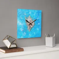 Conch Shell "Beach Life"  Square Wall Clock