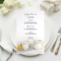 Tea Cup and Yellow Daisies Wedding Menu