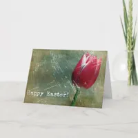 Easter Tulip Grunge Holiday Card