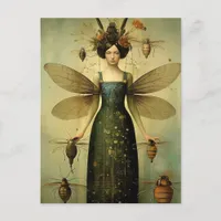 The Retro Insect Lady Creepy  Postcard