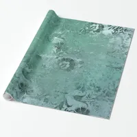 Distressed Vintage Floral Damask Wrapping Paper