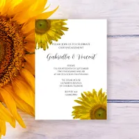 Yellow Sunflowers Engagement Party Invitation