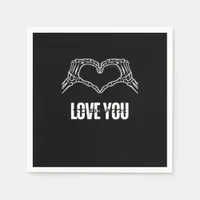 To Death Skeleton Heart Hands Classic Look Napkins