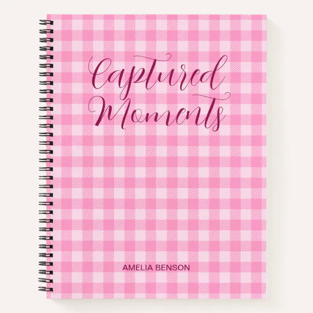 Pink Plaids, Tartan, Buffalo Checks Pattern Notebook