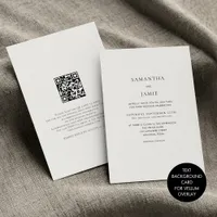 Simple Black Text Background for Vellum Overlay Invitation