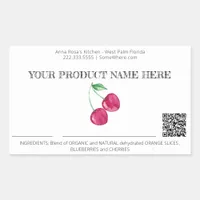 ~* AP30 DEHYDRATED Fruit QR -  PHOTO CHEERY Rectangular Sticker