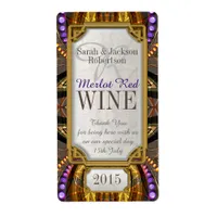 Purple Gold Bohemian Magic Drink Bottle Labels