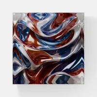 red, white and blue paperweight