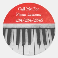 Call Me For Piano Lessons Promotional Stickers