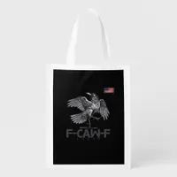F-Caw-F Cow Funny Bird USA Vintage Flag Funny Humo Grocery Bag