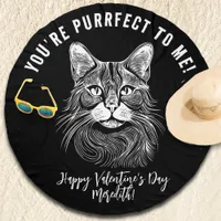 personalized Valentines black&white purrfect cat