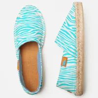 Blue and White Zebra Stripes Espadrilles